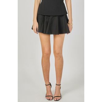 endless rose Lace Trimmed Godet Mini Skort in Black at Nordstrom, Size X-Small
