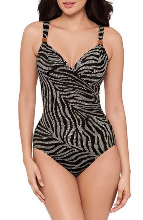 Miraclesuit Zirconic Siren One-Piece Swimsuit in Black/White at Nordstrom, Size 14