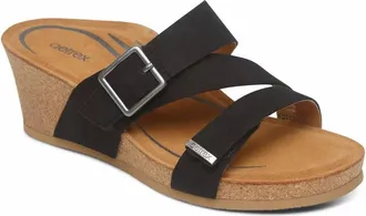 Aetrex Womens Kimmy Wedge In Black