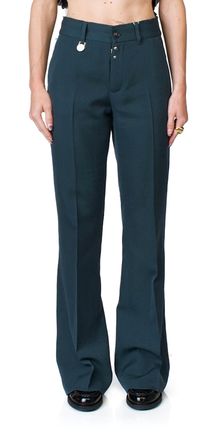 Maison Margiela Wide Leg Trousers Petrol Pants In Petrol Green
