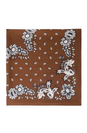 Maje Bandana print silk scarf in Brown Bandana Print at Nordstrom