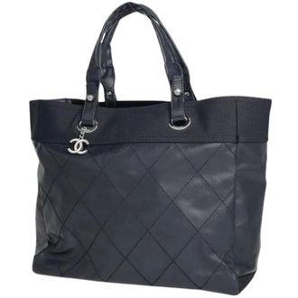 Chanel Pre-owned Tote Bags, female, Black, Size: ONE SIZE Pre-owned Vintage Canvas Tote Bag