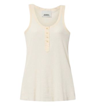 Isabel Marant Beige Solid Scoop Neck Top