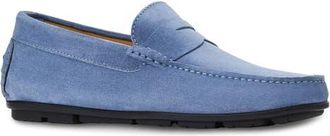 Aquatalia Enzo Water Resistant Driving Loafer in Jeans Suede at Nordstrom, Size 11.5