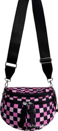 Generic Oxford Cloth Lightweight Bag Large-Capacity Sling Sports Bag (Pink Black) (Style 8)