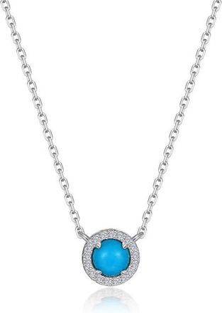 Lafonn Reconstituted Turquoise Halo Necklace at Nordstrom, Size 18