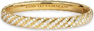 David Yurman Bracciale rigido Sculpted Cable in oro giallo 18 carati con diamanti (8mm)