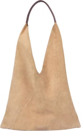 Penelope Chilvers Womens Triangle Suede Bag In Sand