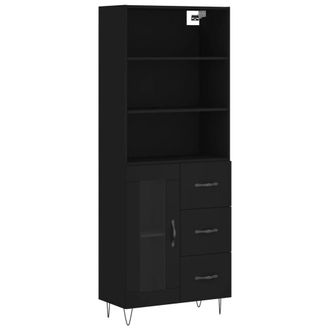 Berkfield Home Highboard Black 69.5x34x180 cm Engineered Wood