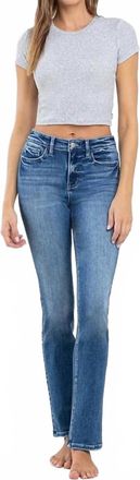 Flying Monkey Jeanne High Rise Long Slim Strait Jeans In Luxurious