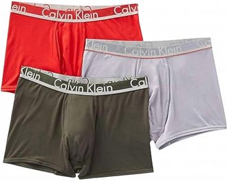 Calvin Klein Mens Comfort Microfiber Boxer Brief Set In Grey/red/green