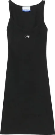 Off-white (WMNS) Off-White Off Stamp Rib Basic Tank Dress Black White OWDB304C99JER0021001