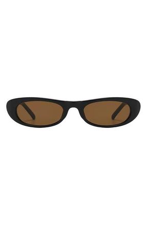 Fifth and Ninth Nina 68mm Polarized Oversize Oval Sunglasses in Black/brown at Nordstrom