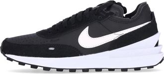 Nike Waffle One Ltr Lage Sneakers - Heren - Hardloopschoenen - Zwart - 40 EU - Leer - Fitness
