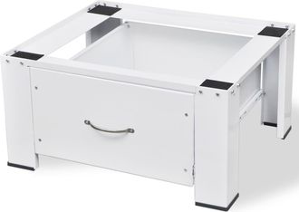 vidaXL Soporte Pedestal Para Lavadora Blanco Con Caj&oacute;n Vidaxl