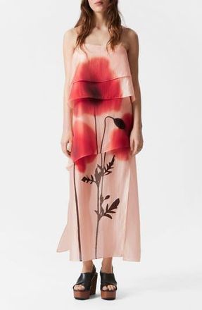 & Other Stories Placed Floral Dress in Peach/Red Floral at Nordstrom Rack, Size 8