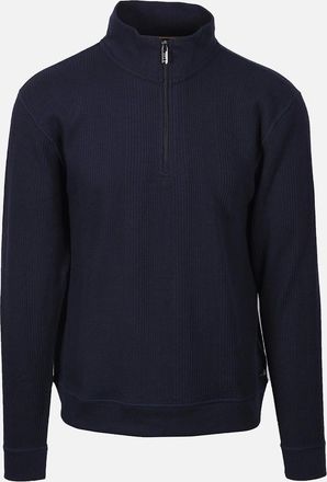 HUGO BOSS Mens Boss Black STRUCTURE HALF ZIP DARK BLUE - Navy - Size: 44