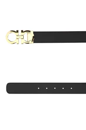 Ferragamo Mens Black Leather Reversible Belt Nerhic Cinture