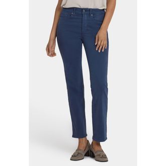 NYDJ Marilyn High Waist Straight Leg Jeans in Vintage Navy at Nordstrom, Size 0