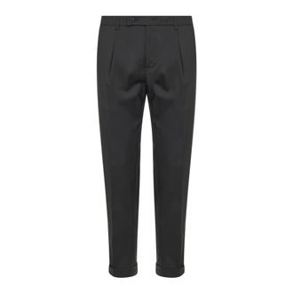 D4.0 Slim-fit Trousers, male, Black, Size: XL Pleated Front Trousers