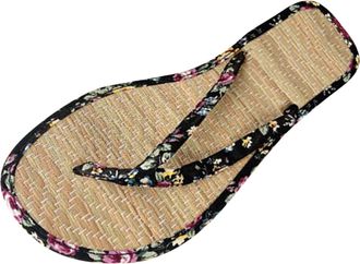 Generic Women Flip Flops Straw Flip Flops Summer Open Breathable Leisure Flip Flops Flip Flops, black 1, 40 EU