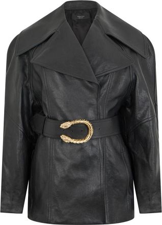 Gucci Black Solid Notched Lapel Jacket