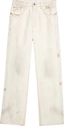 Rhude Traxedo Straight Jeans - Heren - Regular Fit Jeans - Wit - W33 - Katoen - Jeans