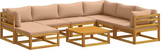 vidaXL Juego De Sof&aacute; 8 Uds. Natural Madera De Acacia S&oacute;lida Vidaxl
