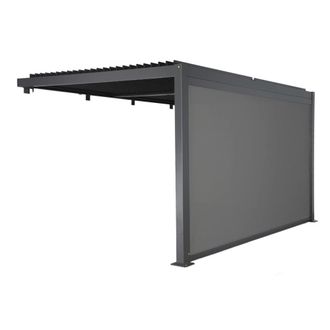 Sweeek P&eacute;rgola bioclim&aacute;tica de aluminio adosada 4x3m + 1 toldo 4m, antracita