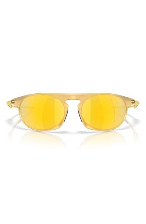 Oakley Neo Jacket 58mm Polarized Oval Sunglasses in Satin Gold /Prizm at Nordstrom