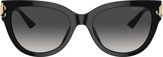 Jimmy Choo London 0jc5018u Glossy Black Cat-Eye Sunglasses