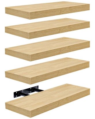 Sorbus Set Of 5 Wall Mounted Floating Shelves