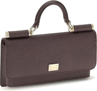 Dolce & Gabbana Womens Brown Calf Leather Bos Taurus Shoulder Bag