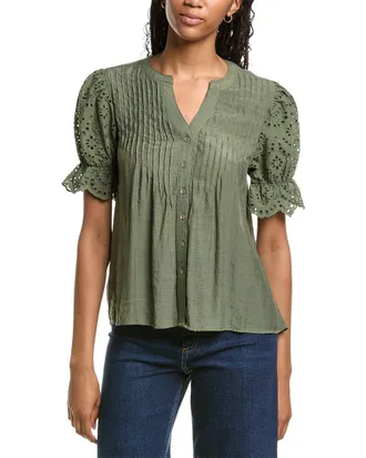 Nanette Lepore Eyelet Sleeve Blouse