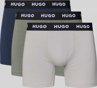 HUGO BOSS Skinny Fit Trunks aus Baumwoll-Mix im 3er-Pack in Mittelgrau, Gr&ouml;&szlig;e XXL