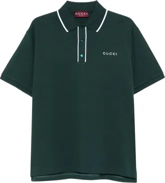 Gucci Logo-embroidered Polo Shirt