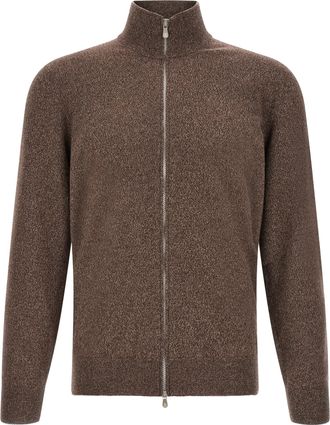 Brunello Cucinelli Brown Cashmere Mens Cardigan