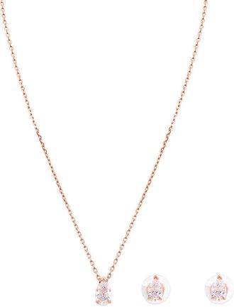 Swarovski Rose Gold Rhodium Plated Attract Earring And Necklace Set