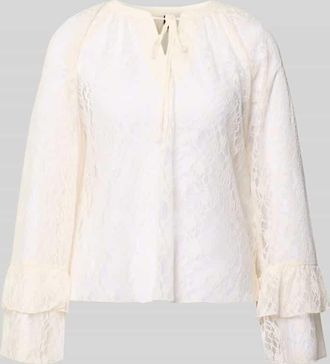 Vero Moda Regular Fit Langarmbluse in Spitzen-Optik Modell LOULOU in Offwhite, Gr&ouml;&szlig;e XL