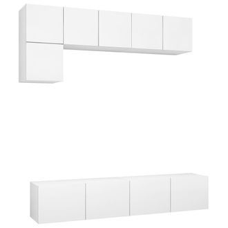 vidaXL Set De Muebles De Sal&oacute;n Tv 5 Piezas Madera De Ingenier&iacute;a Blanco Vidaxl