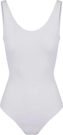 Iceberg Witte Olympische-stijl eendelige badpak met toon-op-toon logo - Dames - Badpakken - Wit - XS - Badmode