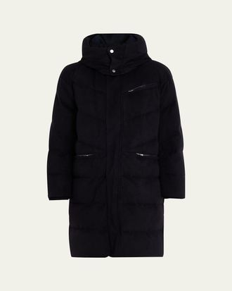 Kiton Mens Cashmere & Wool Down Parka Jacket