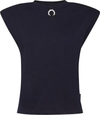 Philipp Plein Ronde Hals Piercing Tanktop - Dames - Tops zonder mouwen - Blauw - M - Katoen - Tops