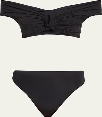 Maygel Coronel Sauco Off-Shoulder Two-Piece Swimsuit