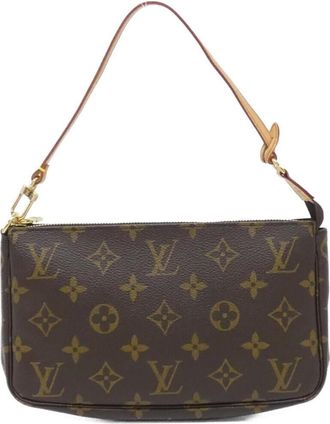 Louis Vuitton Marron Coated Canvas Pouch (Pre-Owned)