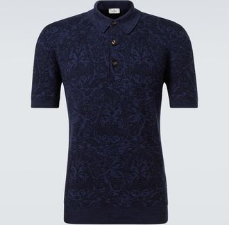 Etro Polo in jacquard di misto cotone e lana
