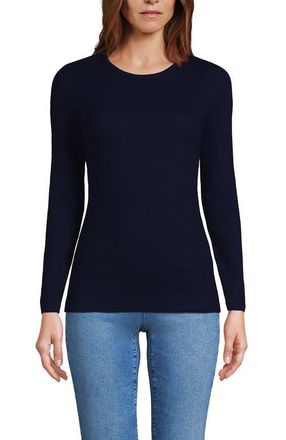 Lands End Cotton Rib T-shirt in Deep Sea Navy at Nordstrom, Size X-Small P