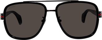 Gucci Grey Navigator Mens Sunglasses GG0448S 001 58