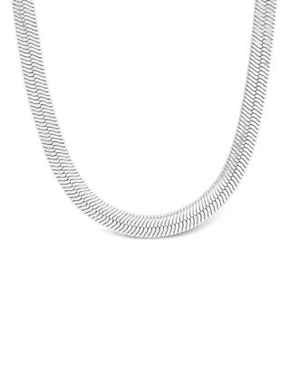 Sterling Forever Rhodium Plated Herringbone Necklace