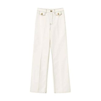 Twinset Vaqueros rectos - Jeans - Mujer - Blanco - W25
